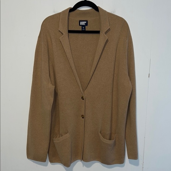 Lands' End Sweaters - Lands End Long Sleeve Women’s Button Up Beige Cardigan T26* 42525